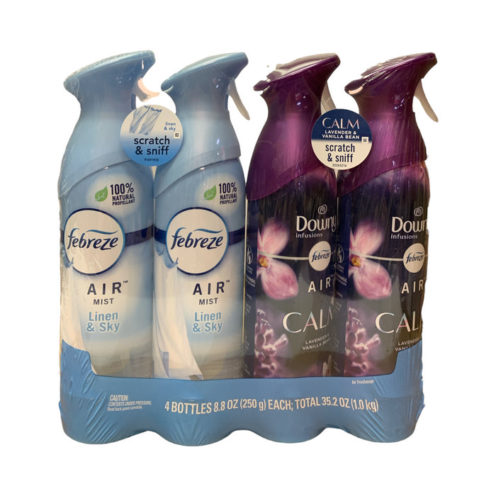 Febreze Air Effects Air Freshener, 4 pack, Linen & Sky/Lavender & Vanilla Bean