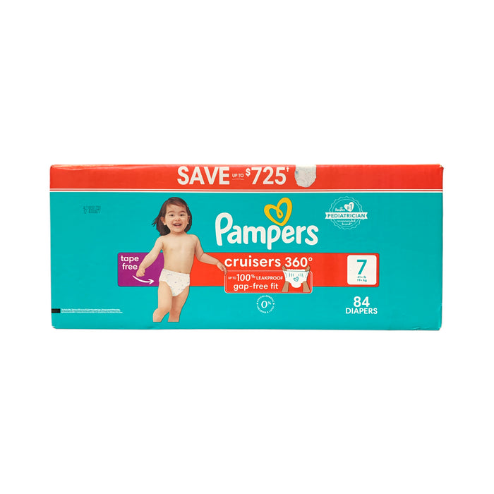 Pampers Cruisers 360 Diapers Gap-Free Fit, Size 7 (41+ lb), 84 Count