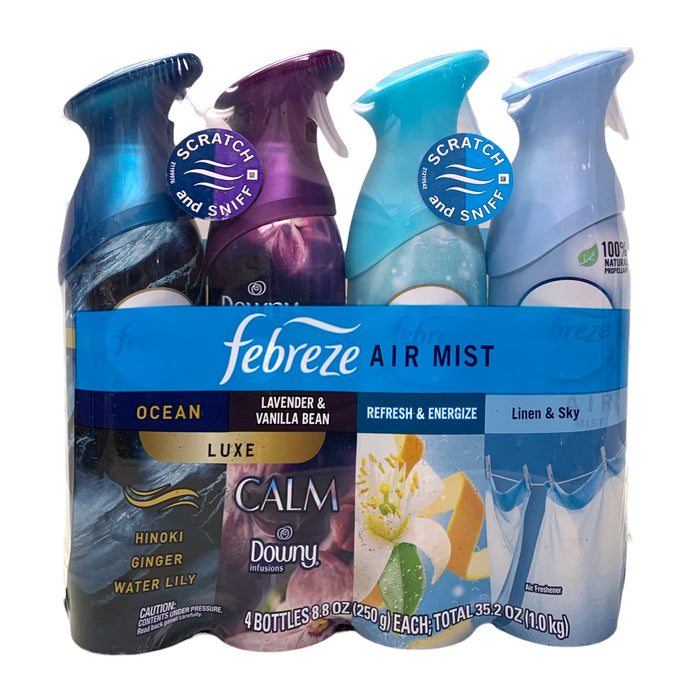 Febreze Air Effects Air Freshener 4pk - Ocean, Downy Calm, Linen & Sky, Refresh