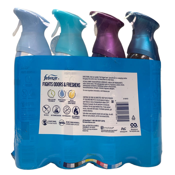 Febreze Air Effects Air Freshener 4pk - Ocean, Downy Calm, Linen & Sky, Refresh