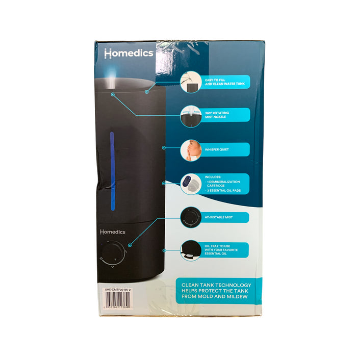 Homedics Ultrasonic Cool Mist Humidifier, .96 Gal. Capacity & Aromatherapy Tray