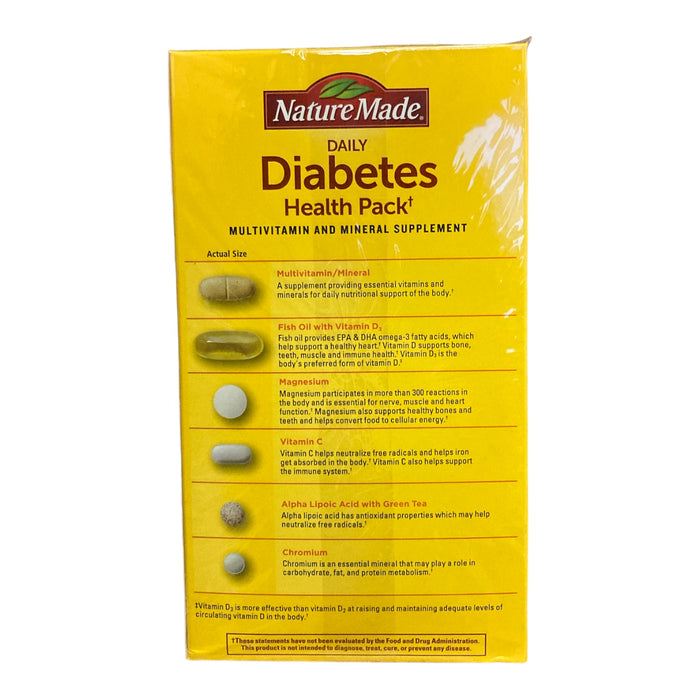 Nature Made Daily Diabetes Health Pack Dietary Supplement (60 Pack)