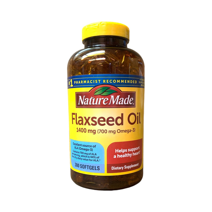 Nature Made Flaxseed Oil 1400mg (700mg Omega-3) 300ct Softgel Dietary Supplement