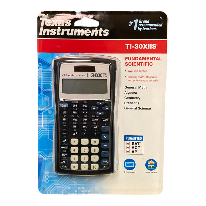 Texas Instruments TI-30XIIS Scientific Calculator, Black with Blue Accents