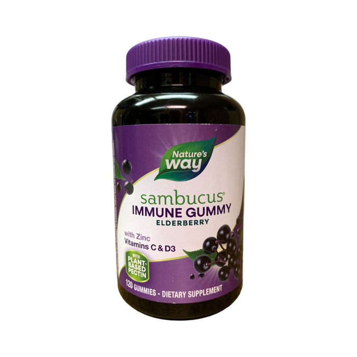 Nature's Way Sambucus Immune Elderberry Gummy with Zinc, Vitamins C & D3, 120ct.