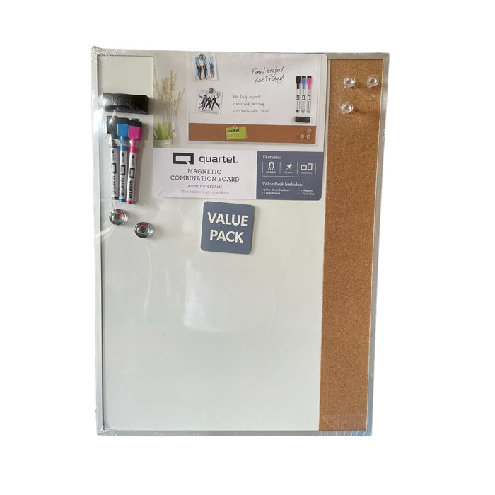 Quartet Magnetic Combination Board Value Pack, Dry-Erase & Cork, 17" x 23"