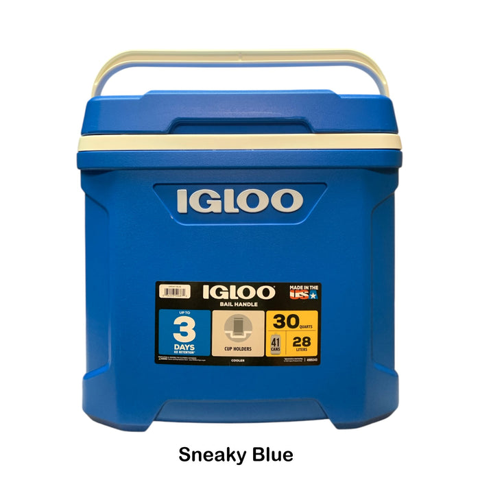 Igloo ECOCOOL Latitude 30 Qt. Cooler with Bail Handle & Cup Holders, 41 Can