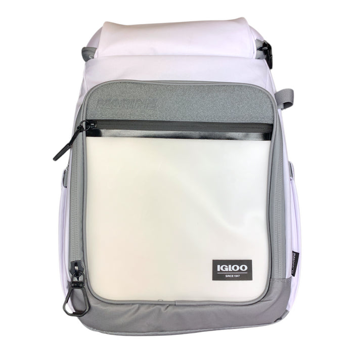 Igloo "Marine" 30-Can Capacity Soft-Side Backpack Cooler, White/Cool Grey