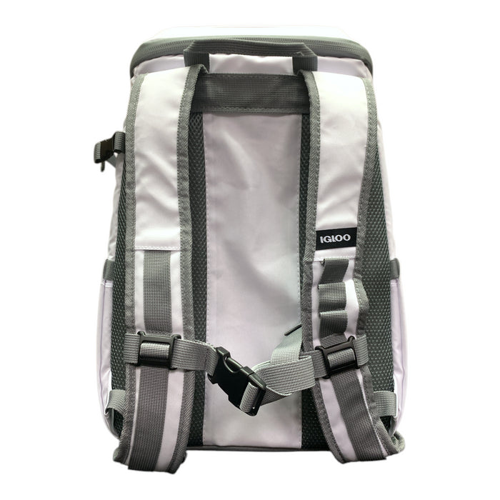 Igloo "Marine" 30-Can Capacity Soft-Side Backpack Cooler, White/Cool Grey
