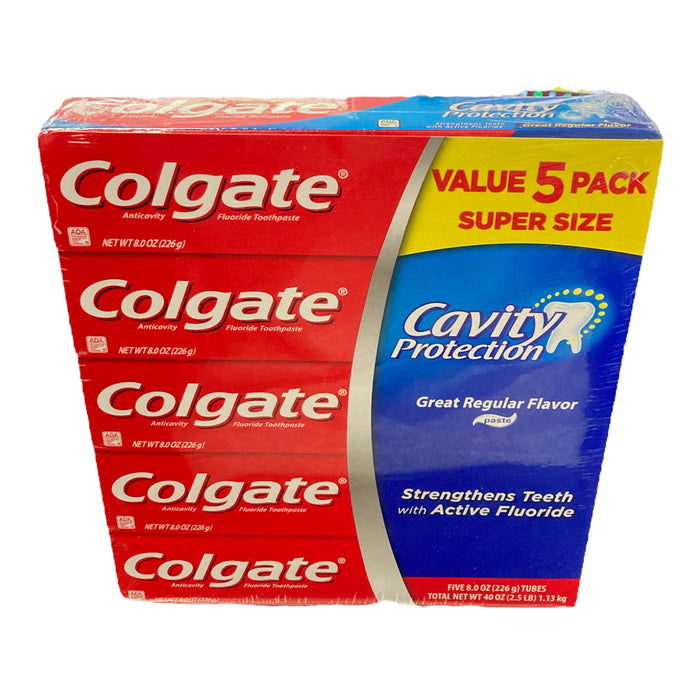 Colgate Cavity Protection Toothpaste w/ Fluoride, Regular Flavor (8 oz., 5 pk.)