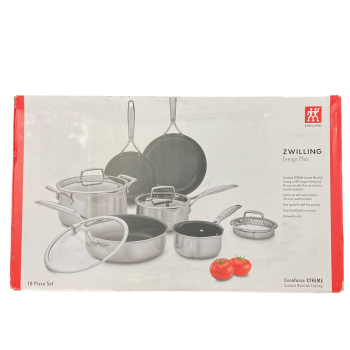 ZWILLING Energy Plus 10-pc Stainless Steel Ceramic Nonstick Cookware Set