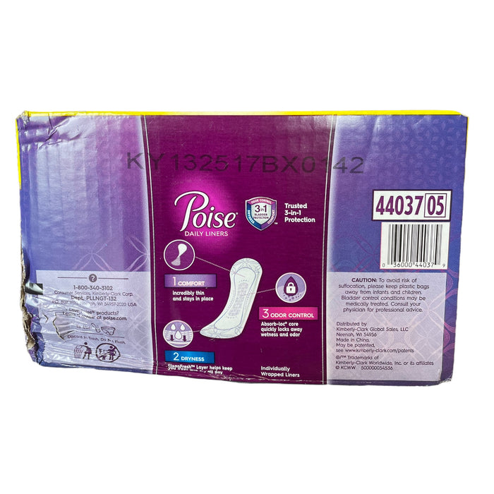 Poise Daily Liners, Very Light Absorbency, Long Length, 132 ct.