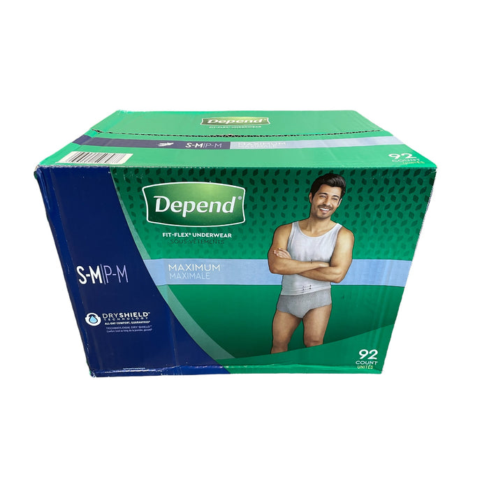 Depend Fit-Flex Small/Medium Maximum Absorbency Underwear for Men, 92 ct.