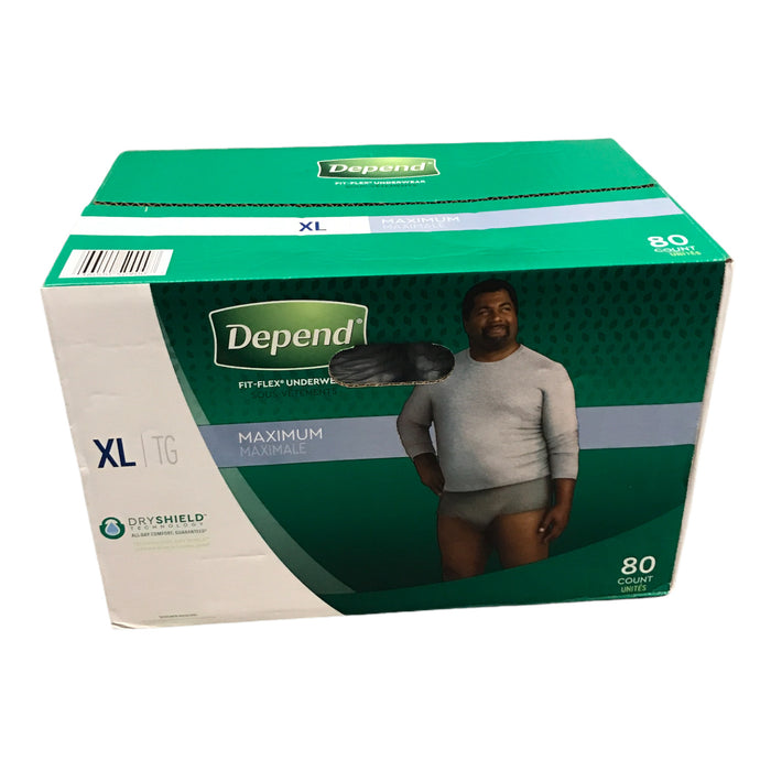 Depend Fit-Flex XL Maximum Absorbency Underwear for Men (80 Count)