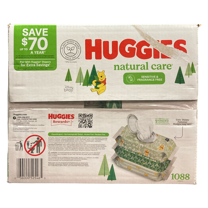 Huggies Natural Care Sensitive Baby Wipe Refill, Fragrance Free (1,088 Count)