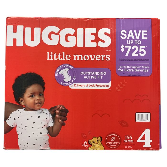 Huggies Little Movers Disposable Diapers, Size 4 (22-37 lb), 156 ct, Disney Baby