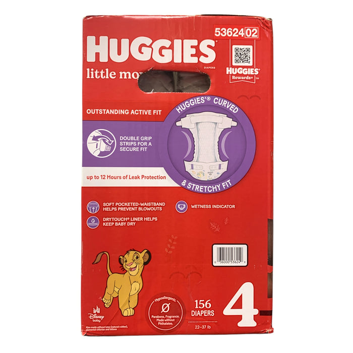 Huggies Little Movers Disposable Diapers, Size 4 (22-37 lb), 156 ct, Disney Baby