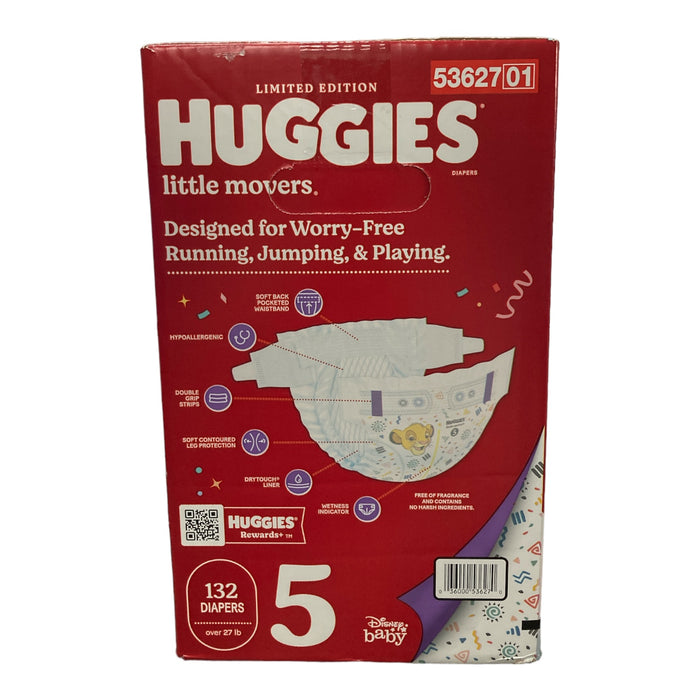 Huggies Little Movers Diapers Size 5 - 27+ Pounds (132 Count)