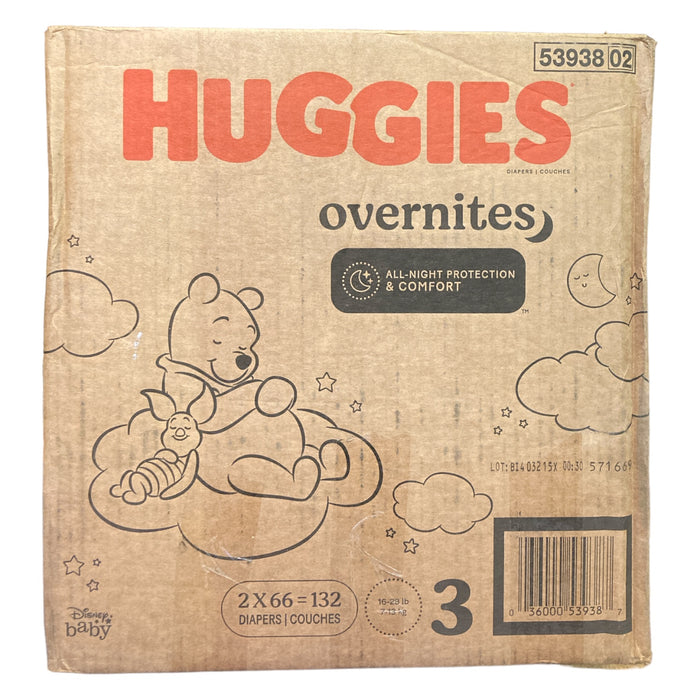 Huggies Disposable Overnight Diapers - Size 3 - 132ct