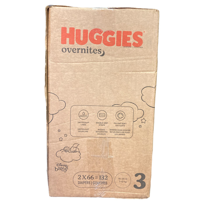 Huggies Disposable Overnight Diapers - Size 3 - 132ct