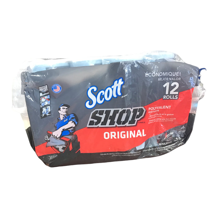 Scott Shop Strong, Absorbent, and Durable Towels (55 sheets/roll, 12 rolls)