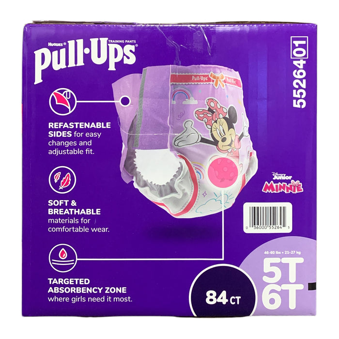 Huggies Pull-Ups Training Pants for Girls, 5T-6T (46lbs-60lbs), 84ct (Minnie)
