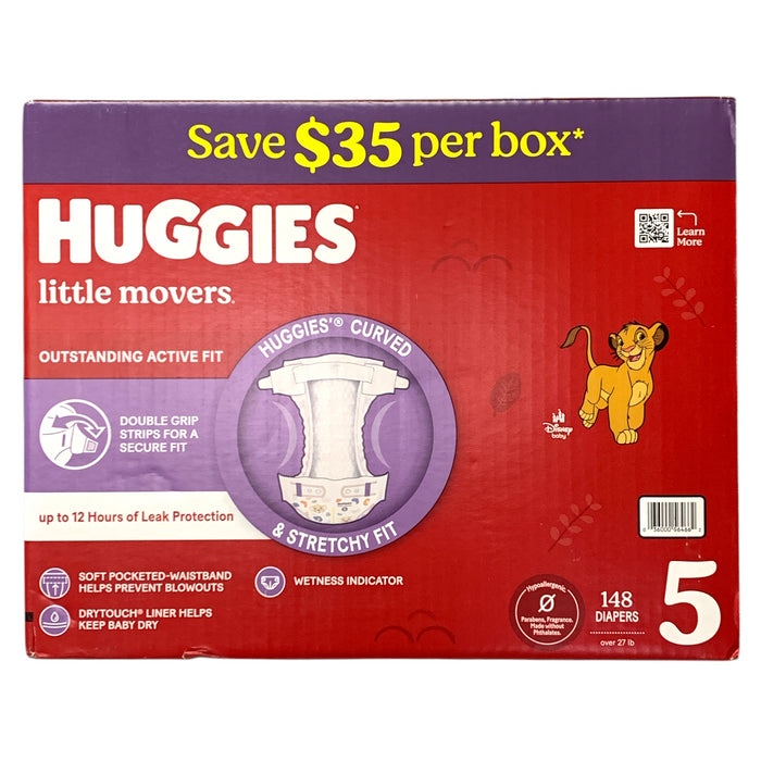 Huggies Little Movers Disposable Diapers, Size 5 (27+ lbs), 148 ct., Disney Baby