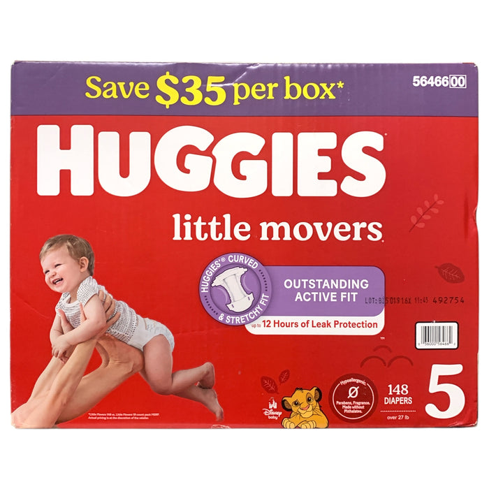 Huggies Little Movers Disposable Diapers, Size 5 (27+ lbs), 148 ct., Disney Baby