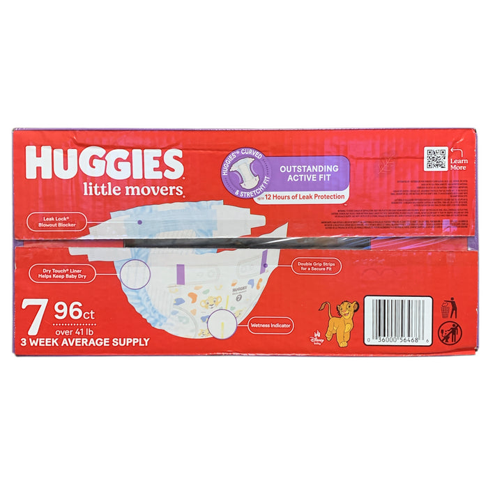 Huggies Little Movers Disposable Diapers, Size 7 (41+ lbs), 96 ct., Disney Baby