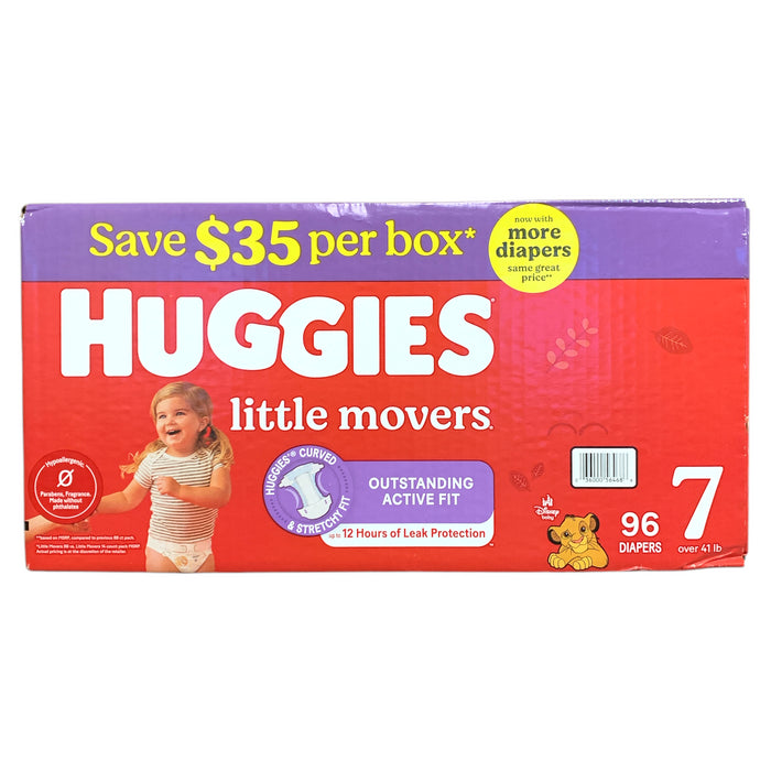 Huggies Little Movers Disposable Diapers, Size 7 (41+ lbs), 96 ct., Disney Baby