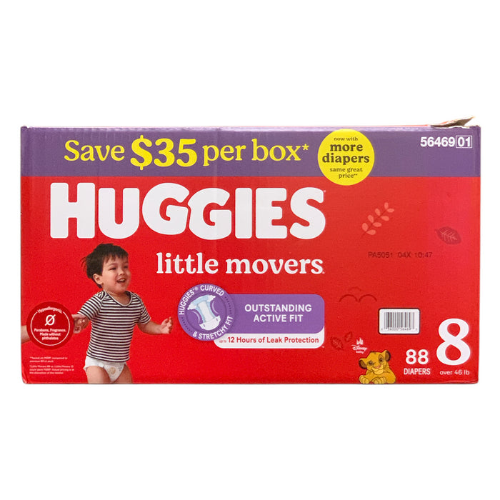 Huggies Little Movers Disposable Diapers, Size 8 (46+ lbs), 88 ct., Disney Baby