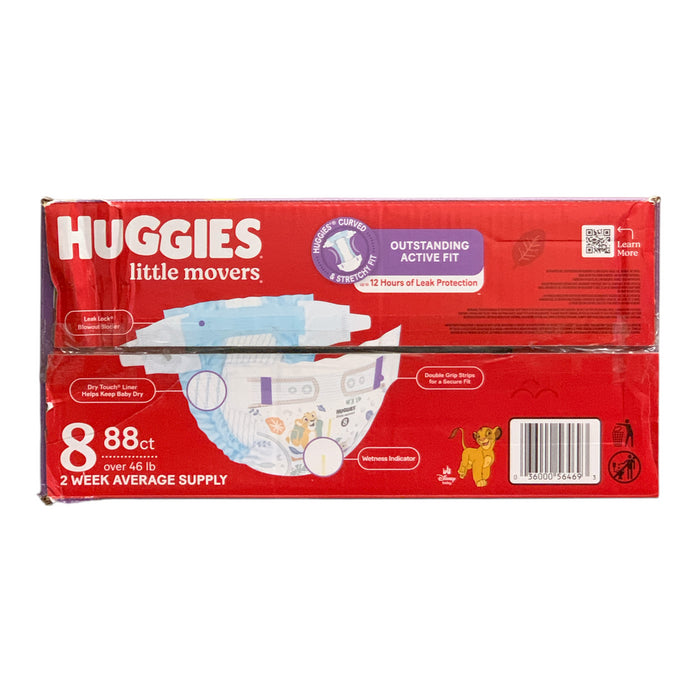 Huggies Little Movers Disposable Diapers, Size 8 (46+ lbs), 88 ct., Disney Baby