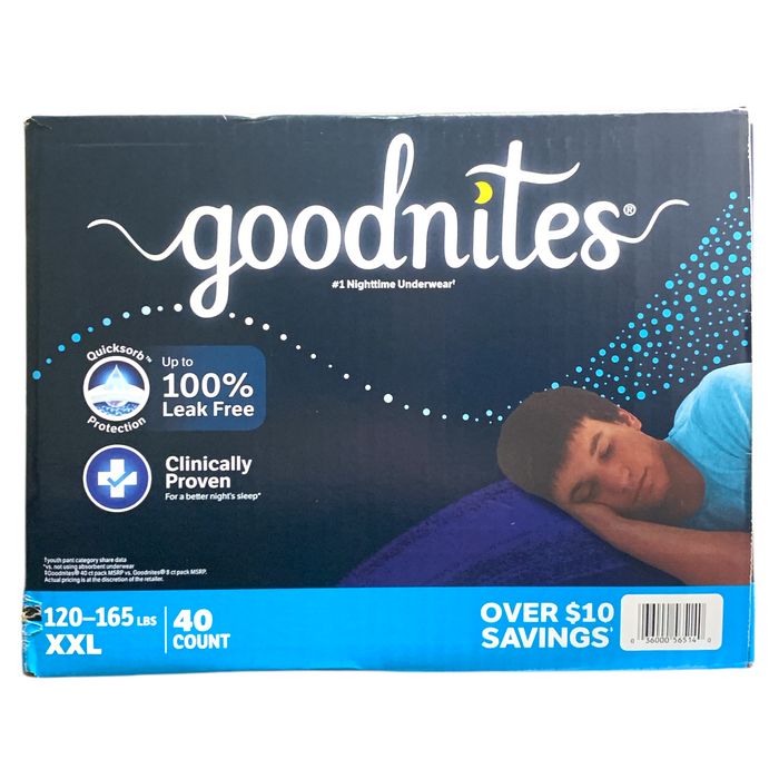 Goodnites Leak-Free Nighttime Beddwetting Underwear for Boys, XXL, 120-165 Lbs.