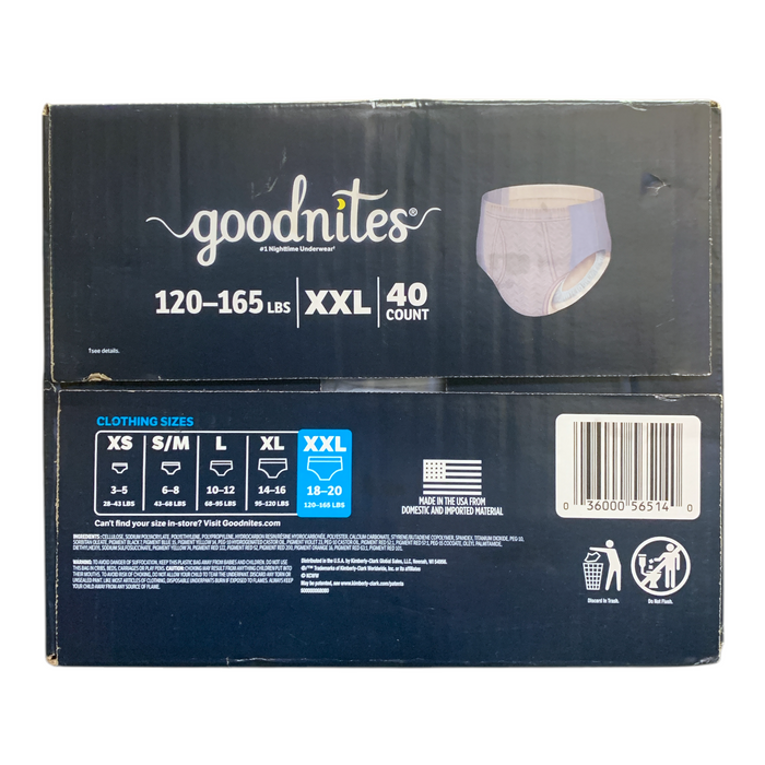 Goodnites Leak-Free Nighttime Beddwetting Underwear for Boys, XXL, 120-165 Lbs.