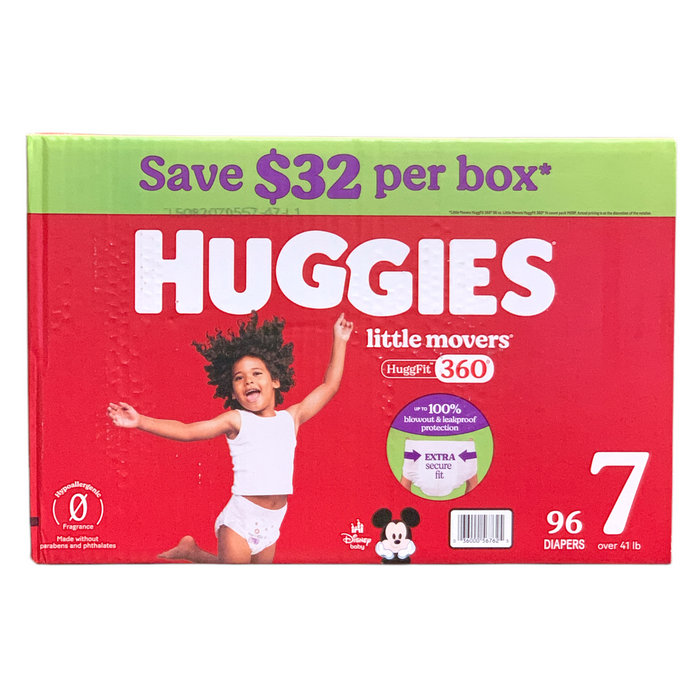 Huggies Little Movers Disposable Diapers, Size 7 (41+ lbs), 96 ct., Disney Baby