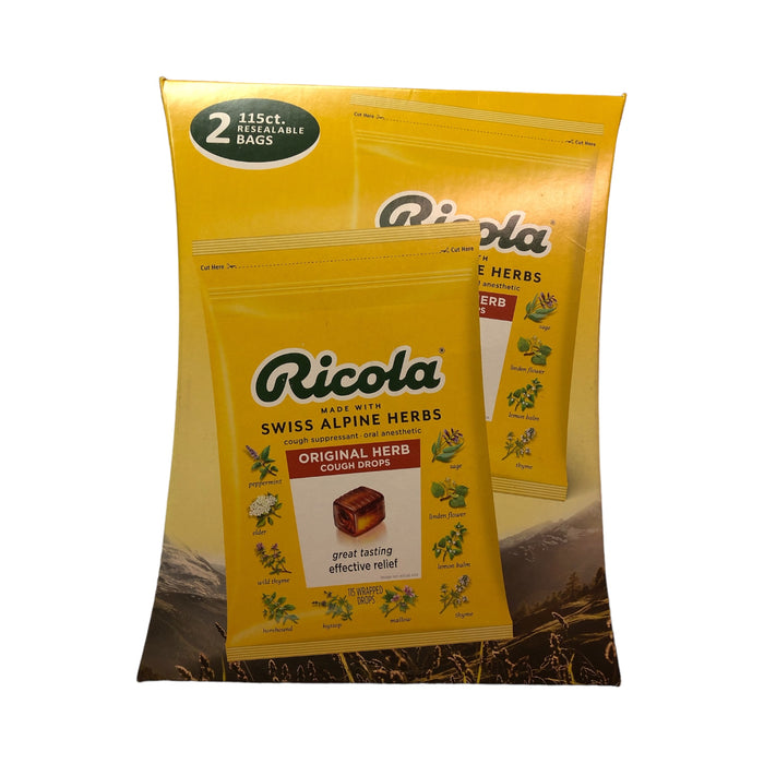 Ricola Original Flavor Natural Alpine Herb Cough Drops, 115ct. - 2 pack, 230ct.