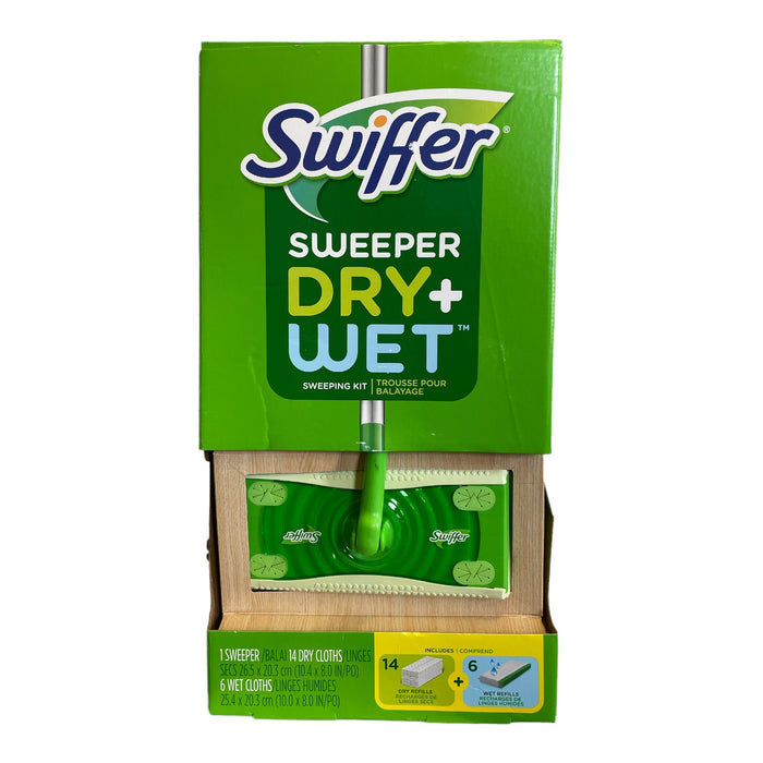 Swiffer Sweep Dry + Wet, Sweeping Kit, Includes Wet & Dry Refills