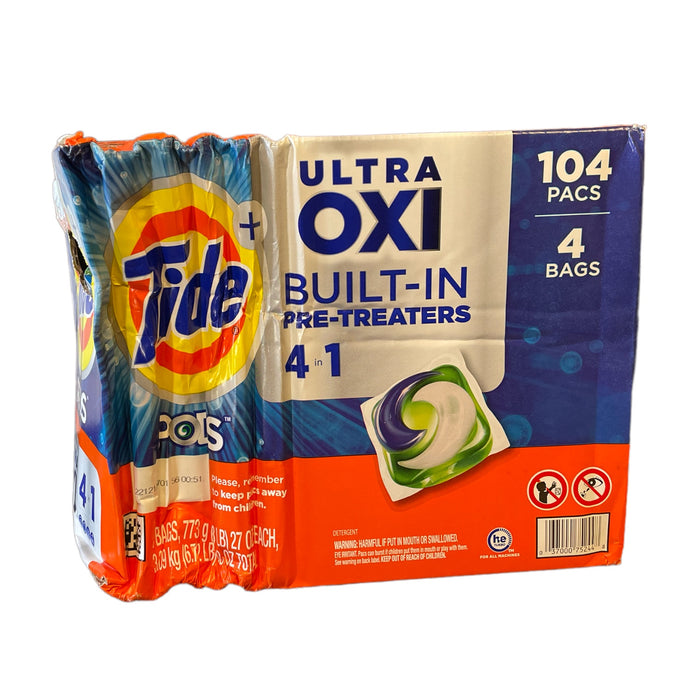 Tide PODS + Ultra Oxi Liquid Detergent Pacs (104 pacs)