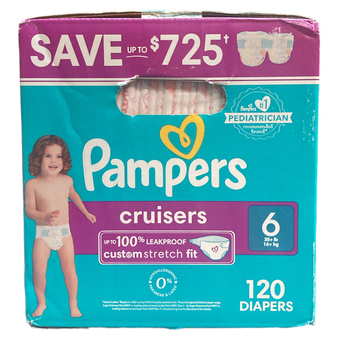 Pampers Cruisers Diapers - Size 6 (35+ Pounds) 120 Count