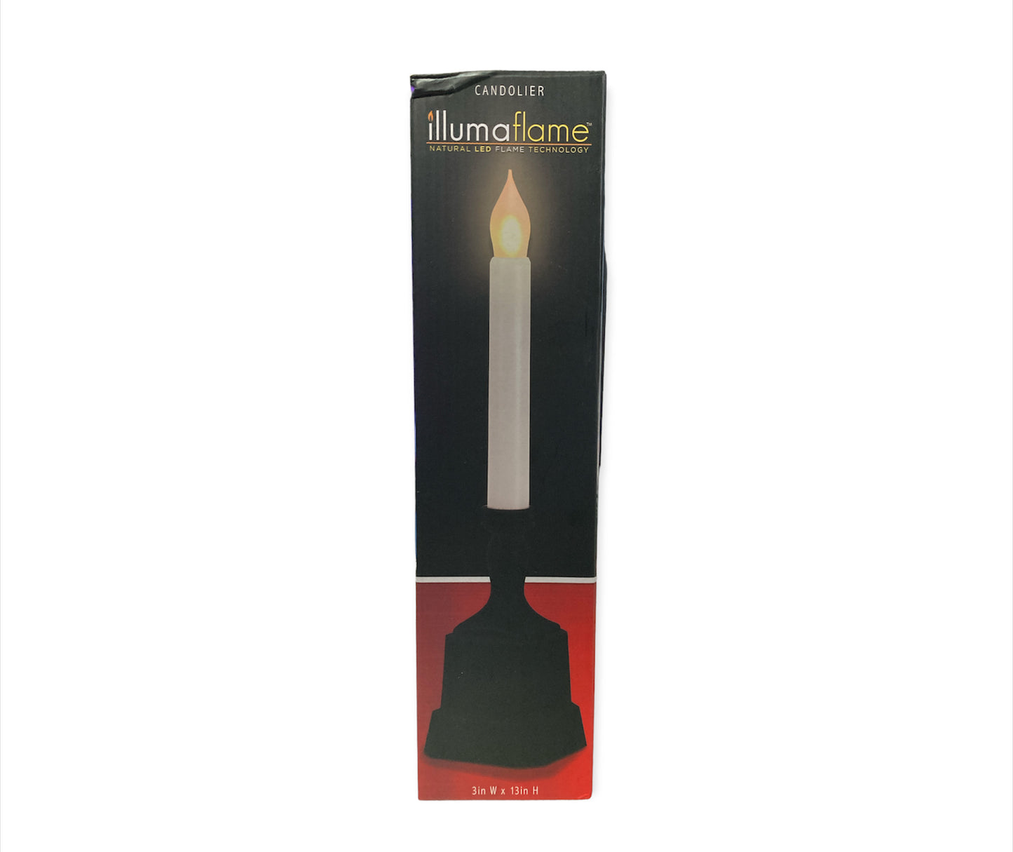 Illumaflame 12.7 in. Window & Table Taper Candle, White
