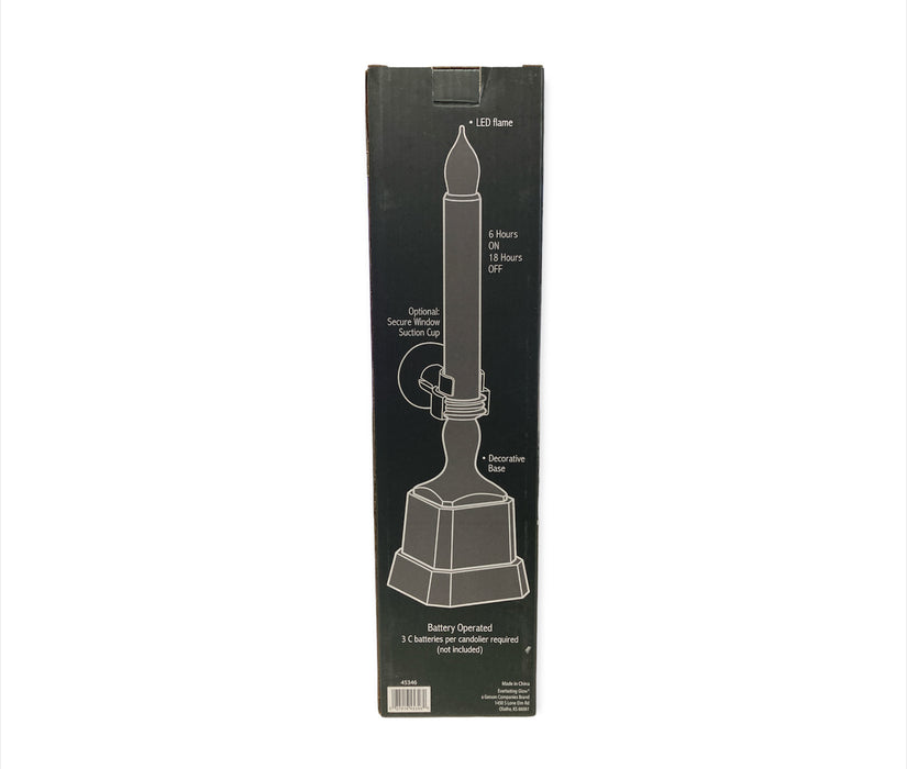 Illumaflame 12.7 in. Window & Table Taper Candle, White