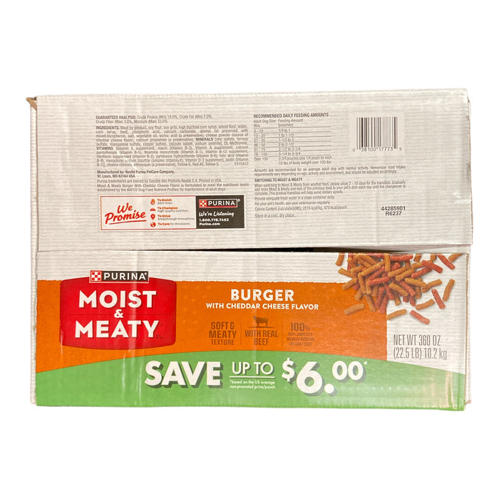 Purina Moist & Meaty Dog Food, Burger with Cheddar Cheese Flavor (6 oz, 60 ct.)