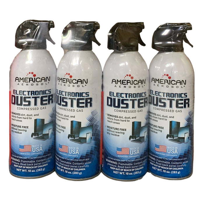 American Aerosol Compressed Gas Electronics Duster, 10oz., 4-Pack