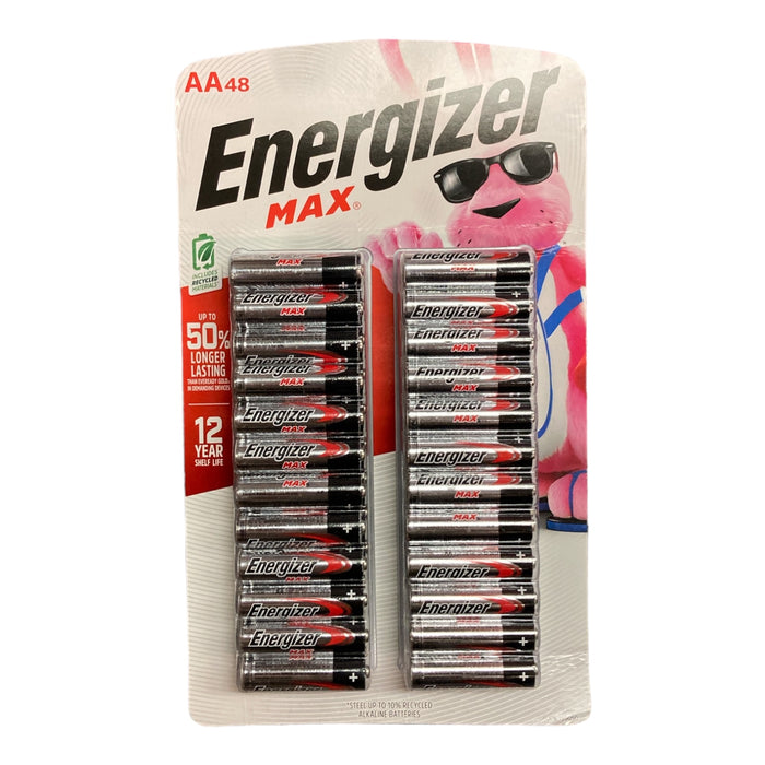 Energizer MAX AA Long Lasting Alkaline Batteries (48 Pack)