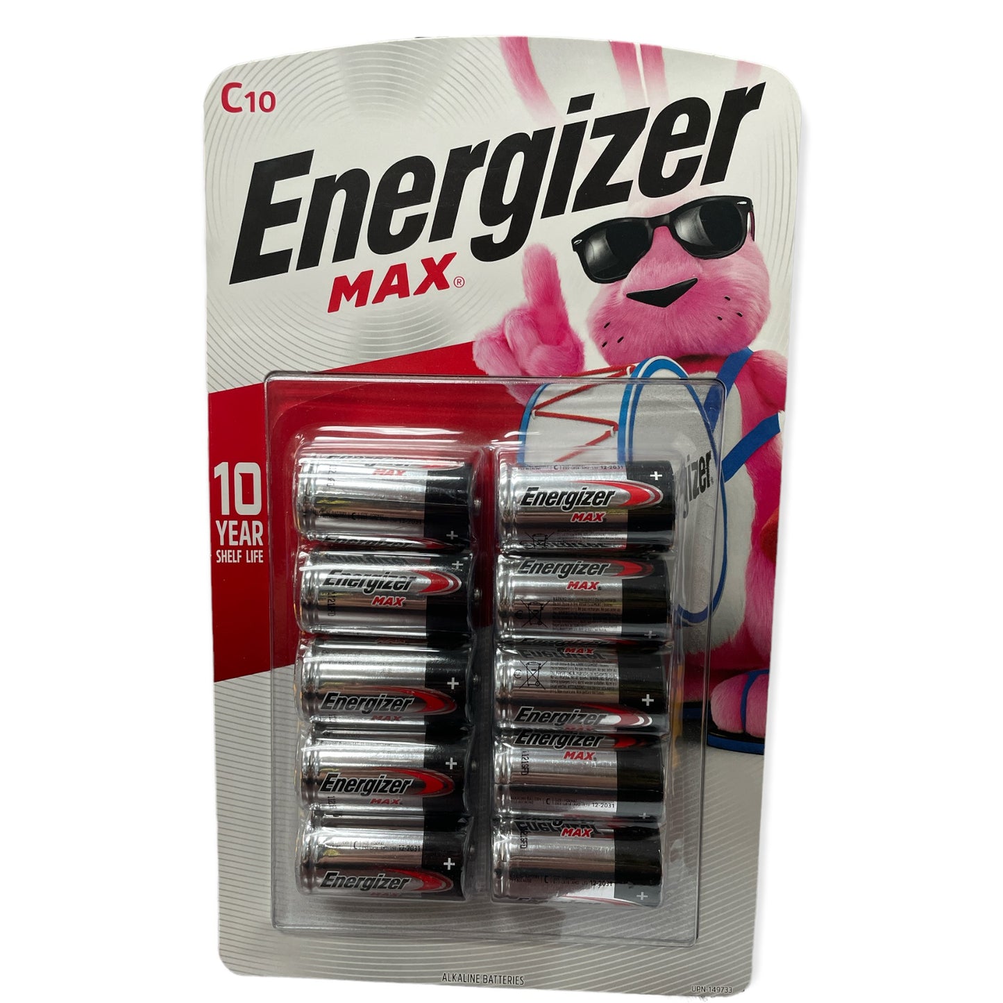 Energizer C Batteries, Max C Cell Battery Premium Alkaline, 10 Count