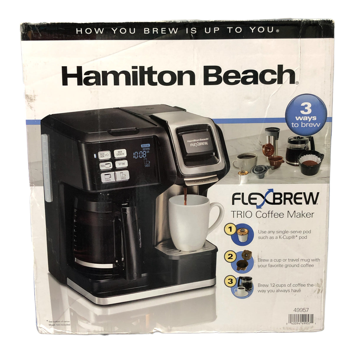 Hamilton Beach FlexBrew Trio Coffee Maker 12 Cups and Single-Serve, Bl ...