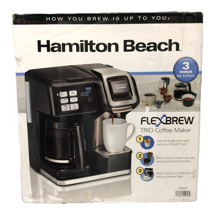 Hamilton Beach FlexBrew Trio Coffee Maker 12 Cups and Single-Serve, Black