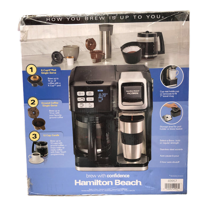 Hamilton Beach FlexBrew Trio Coffee Maker 12 Cups and Single-Serve, Black