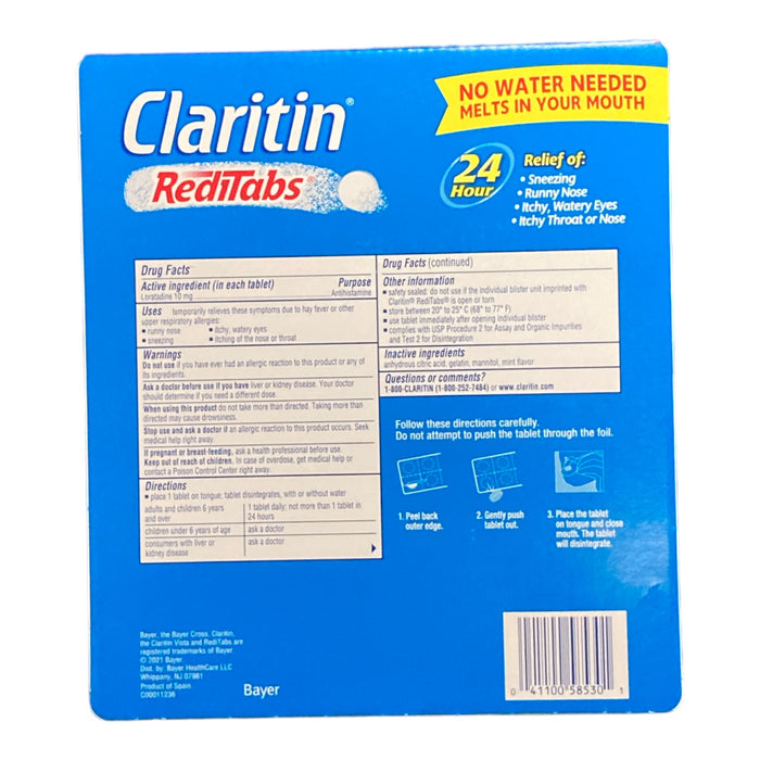 Claritin RediTabs 10 mg. Non-Drowsy 70 Disintegrating Tablets