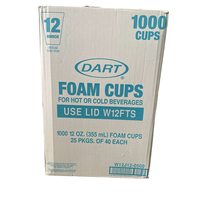 Dart Foam Drink Cups, White (12 oz., 1000 ct.)